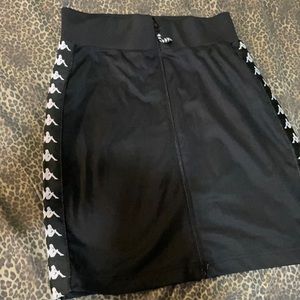 Kappa zip up track skirt in black